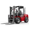 Magni FL 3.5A rough terrain forklift, red, side view with mast lowered